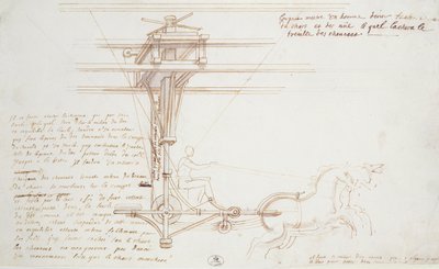 Ontwerp voor de wagen van Phaeton in de opera van Lully door Jean I Berain